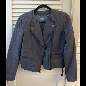 Gap cropped biker jacket, black/light grey, size 2
